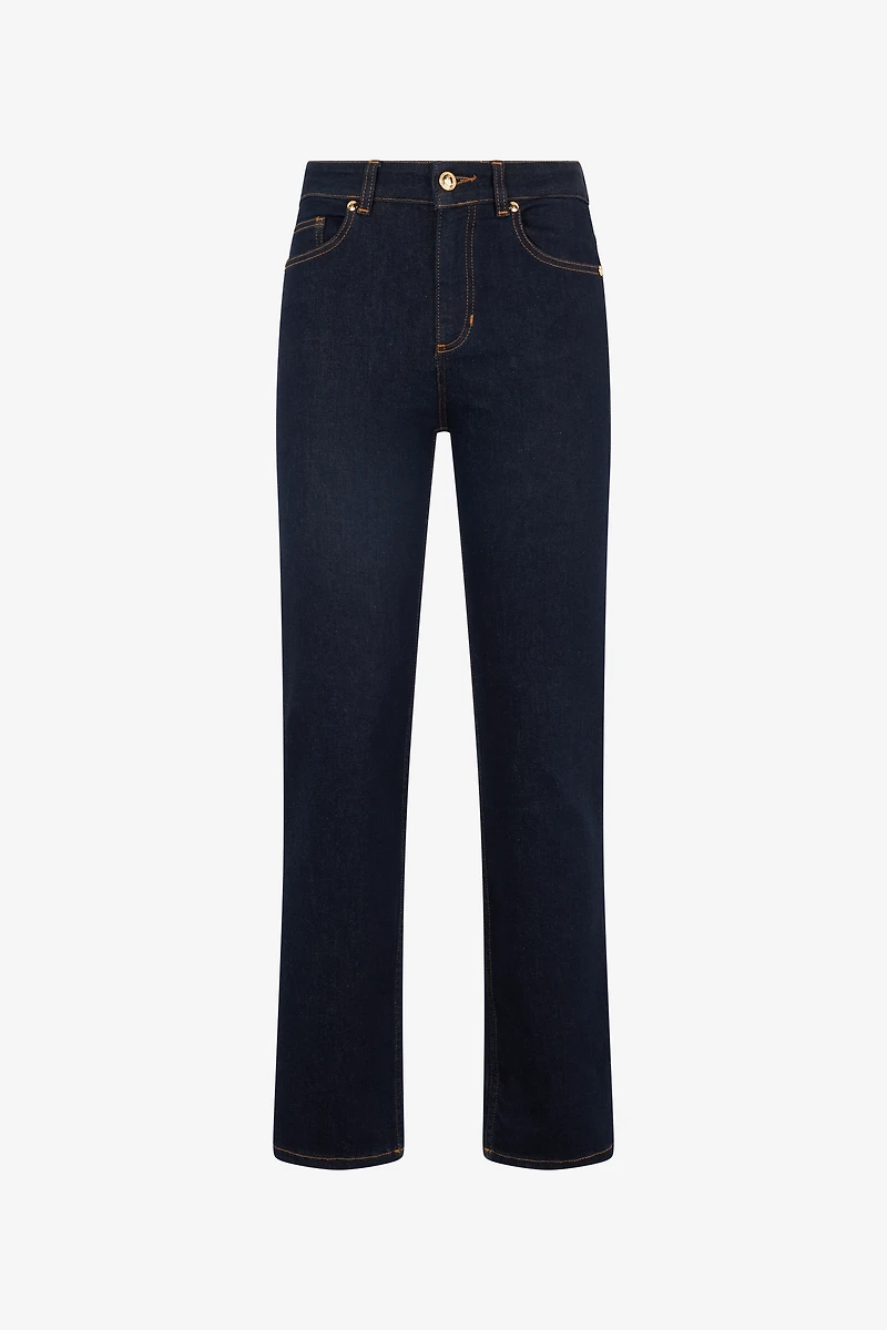 Straight-Leg Jeans With Embroidered Logo