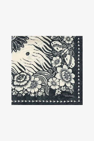 Scarf with Zebra Pattern and Mirror Snake Monogram