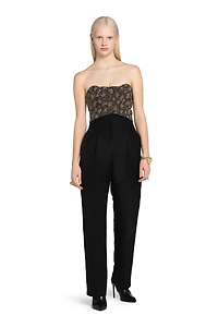 Bead-Embellished Wrap-Effect Bodysuit