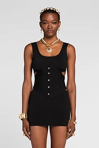 Cut-Out Knit Mini Dress