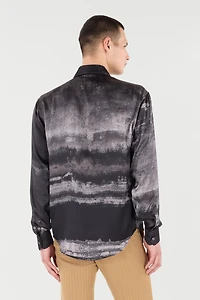 Used-Effect Gradient Silk Shirt