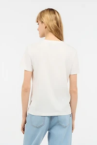 T-Shirt With Graphic And JC Monogram