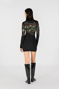 Mini dress with snake print
