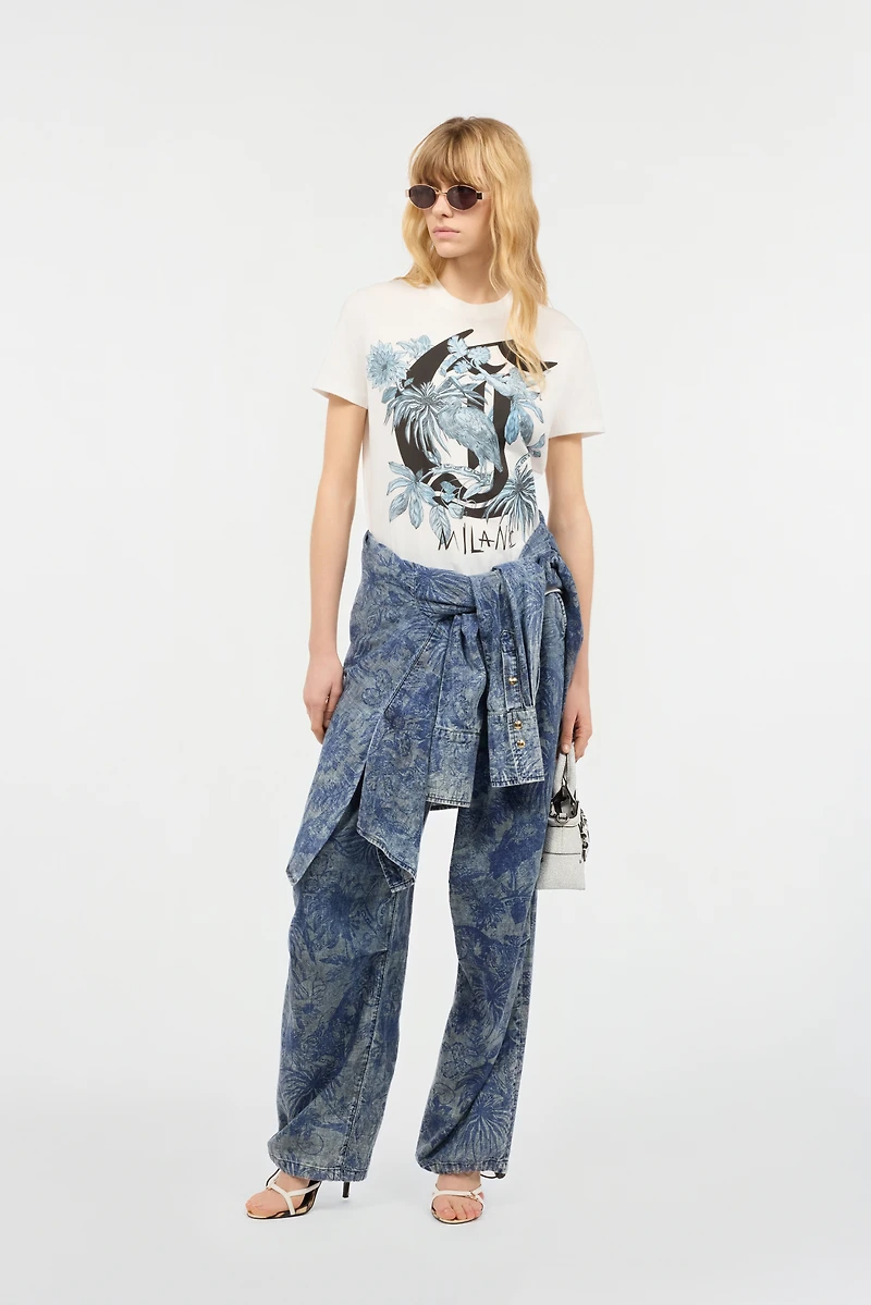 Floral-Print Sports Pants
