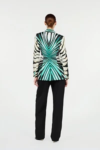 Ray Of Sea Print Silk Jacket