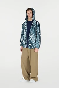 Marble-Print Bomber Jacket