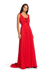 Bead-Embellished Silk Maxi Dress
