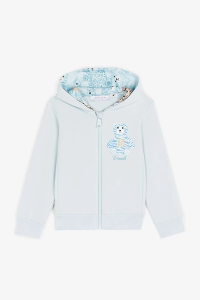 Teddy Bear-Print Cotton Hoodie