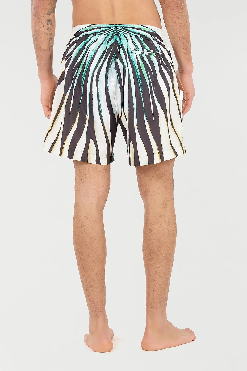 Ray Of Gold Print Nylon Sea Shorts