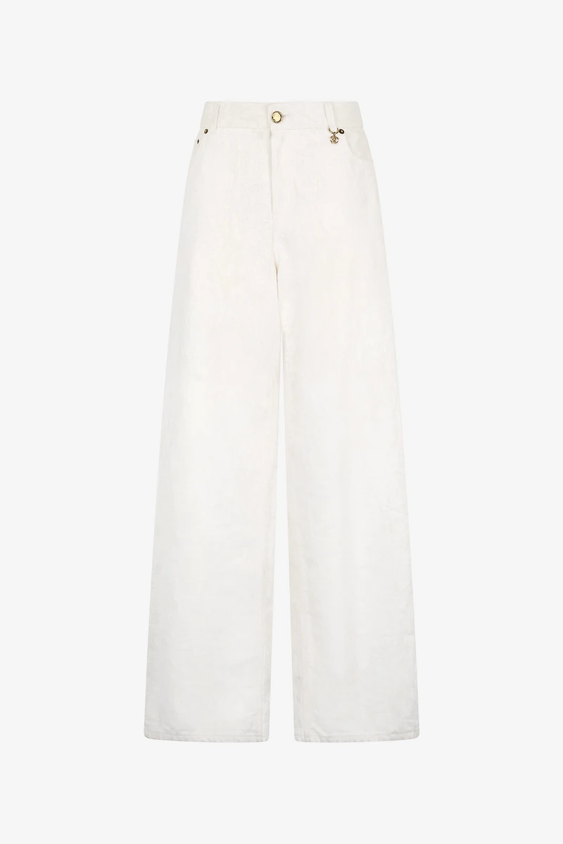 Wall Print Wide Leg Trousers