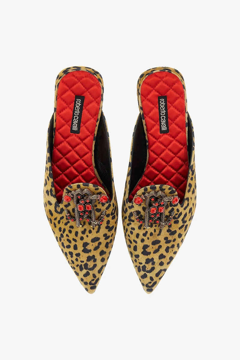 Mules with logo and stones