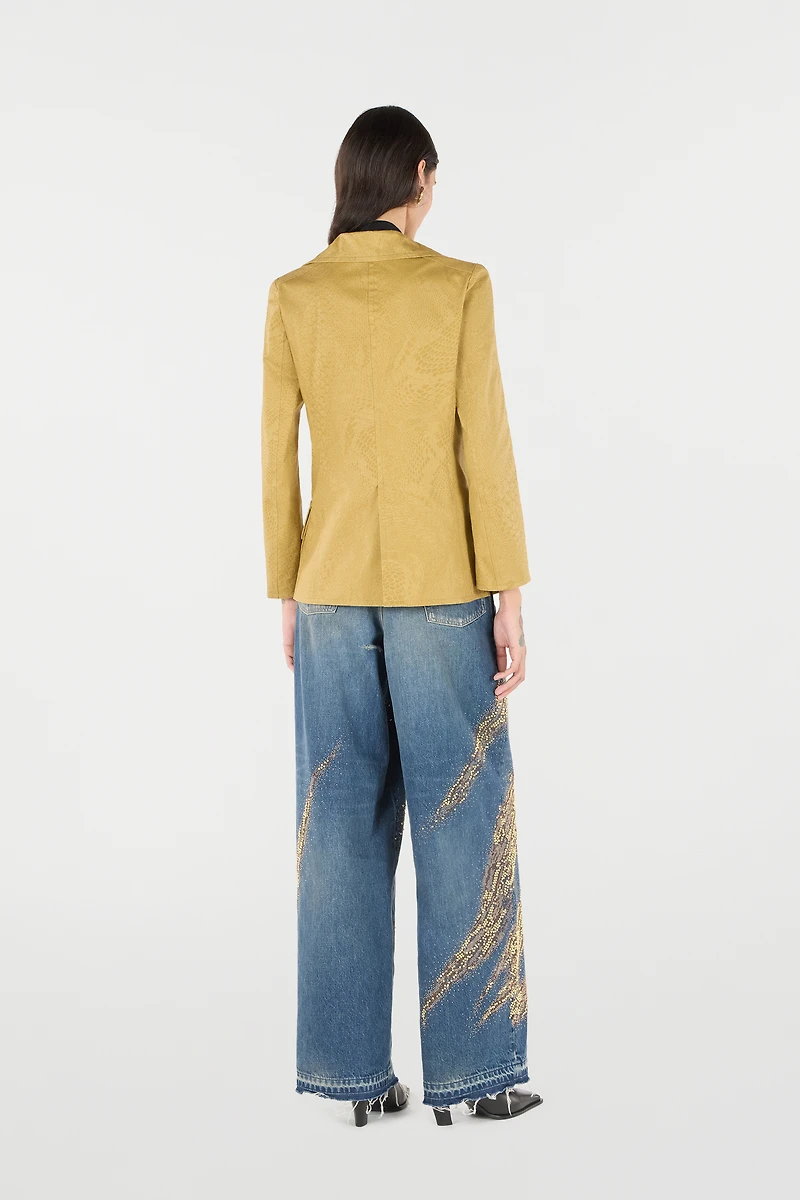 Double-Breasted Jacket With Python Pattern