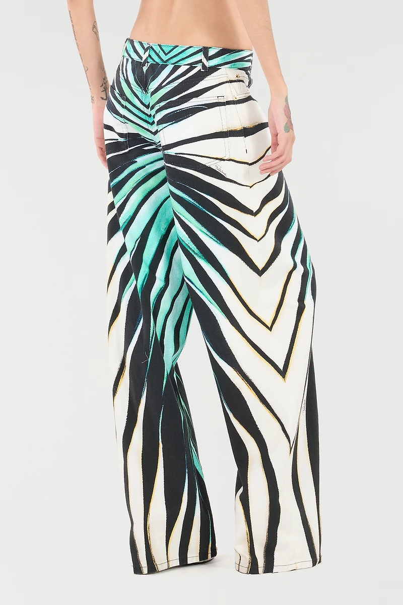 Ray Of Sea Print Trousers