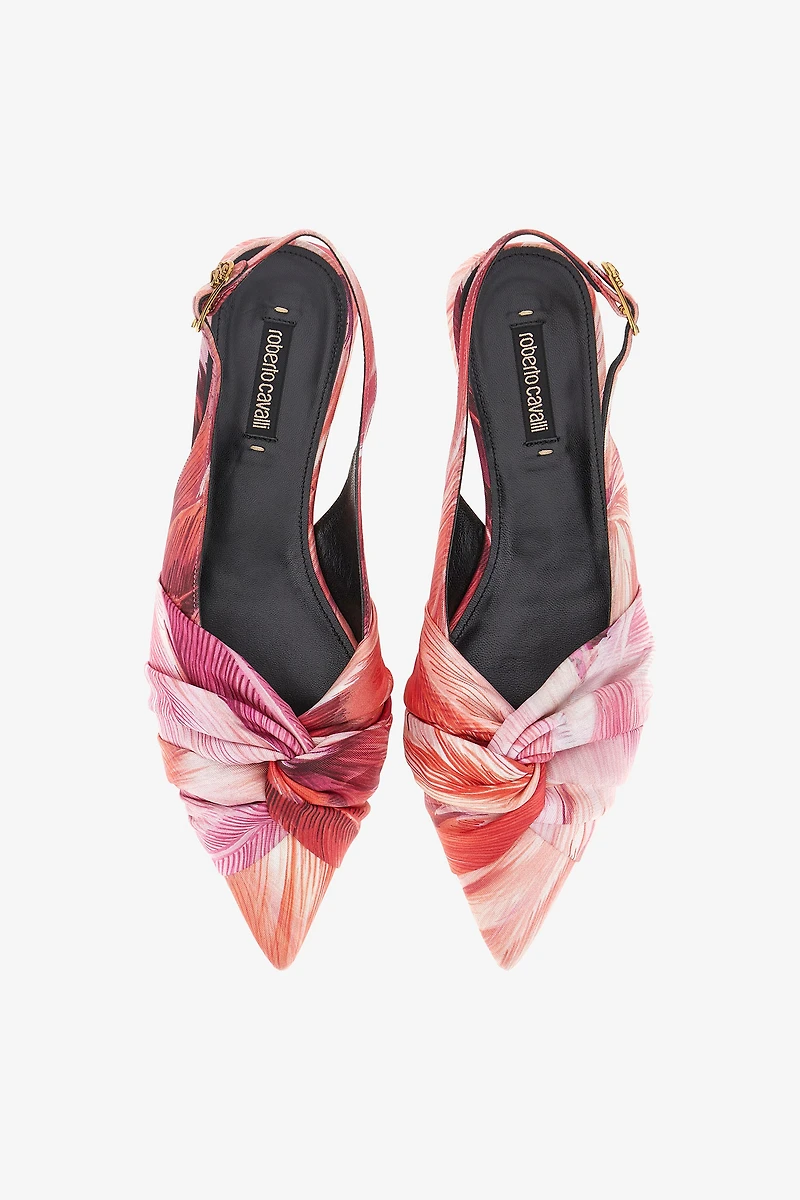 Le Pettegole slingback with Plumage print