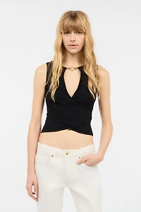 Rib-Knit Sleeveless Crop Top
