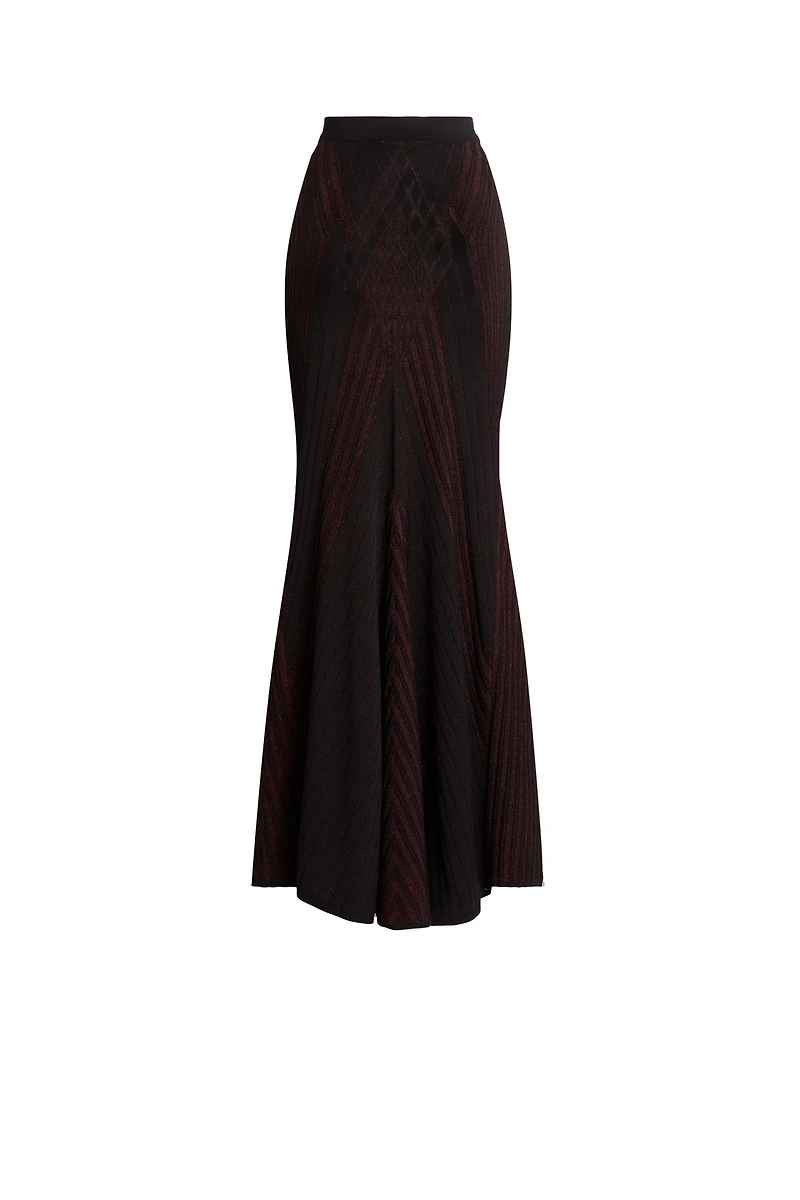 Art deco geometric knit skirt