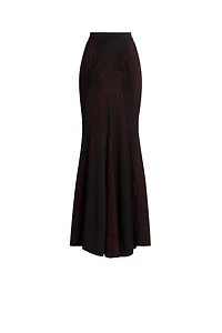 Art deco geometric knit skirt