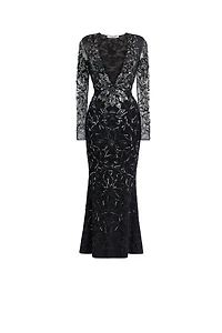 Mosaic embellished fishtail dress