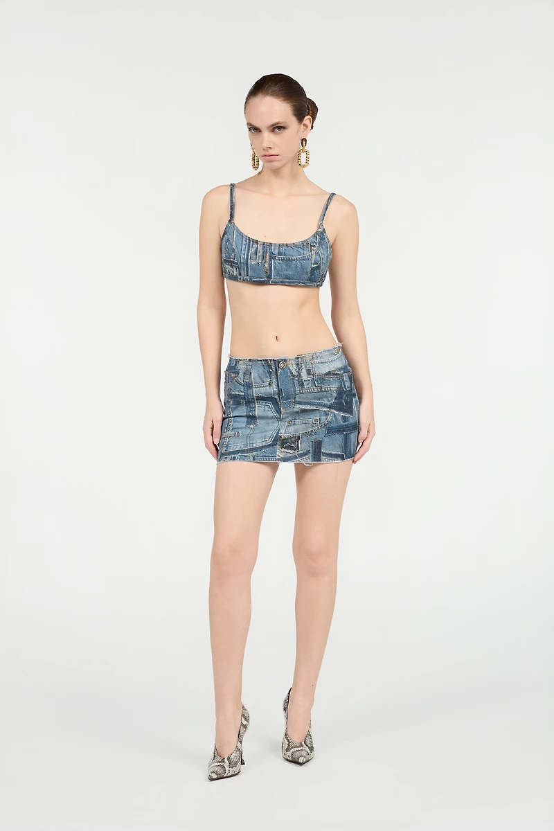 Patchwork Capsule Collection Denim Mini Skirt