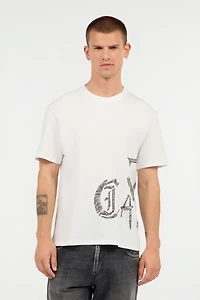 White Cotton T-Shirt With Graphic Print