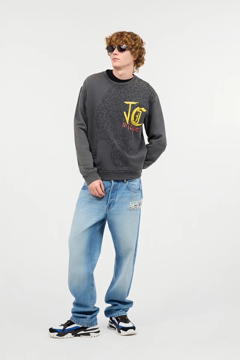 Sweatshirt With Jaguar And Lettering