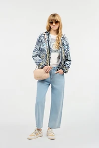 Jungle-Print Hooded Jacket