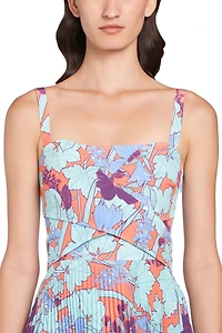 Summer Garden silk pleated dress