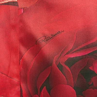 Rose-Print Shirt-Style Jumpsuit