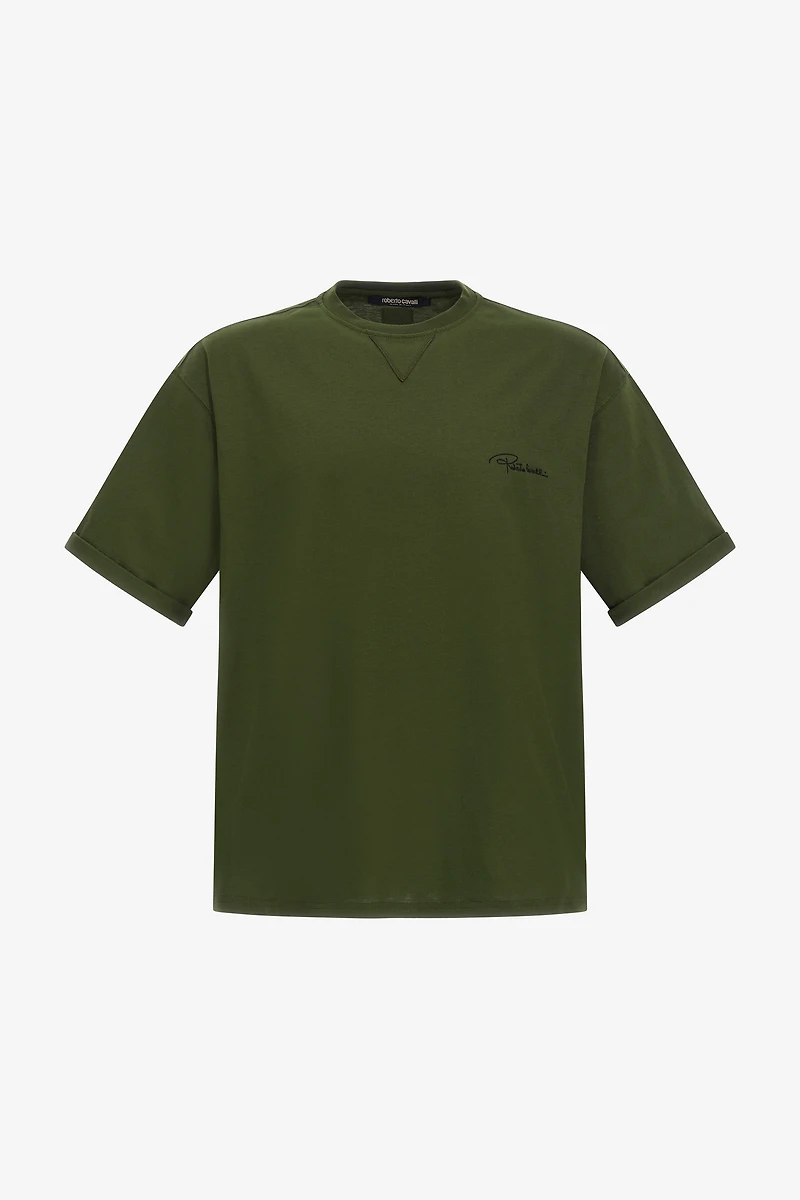 Green T-Shirt Embroidered Signature