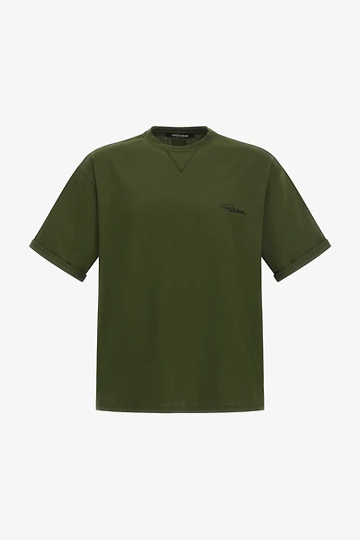 Green T-Shirt Embroidered Signature