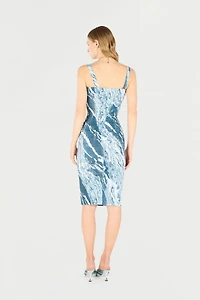 Marble-Print Midi Dress