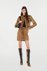 Leather Jacket With Leopard Skin Print