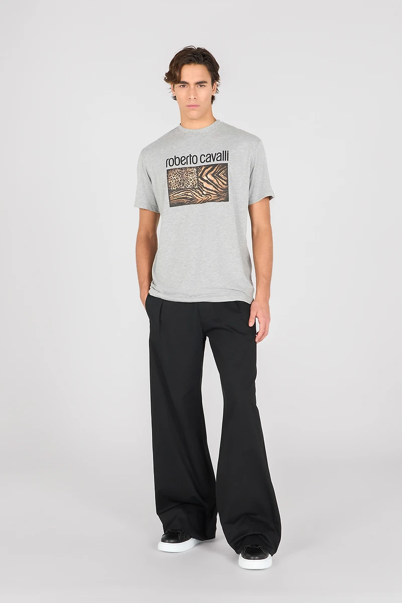 Animal print T-shirt with logo