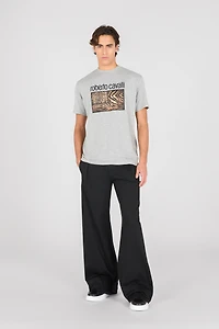 Animal print T-shirt with logo