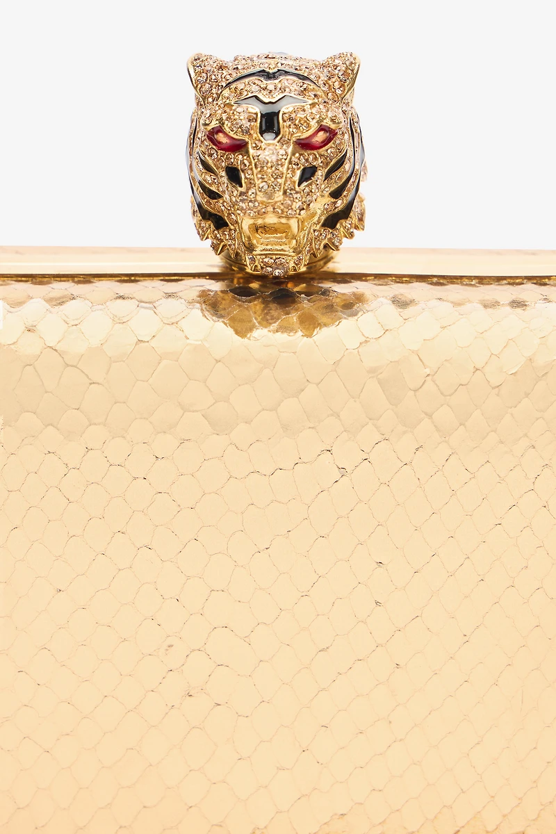 Tiger Leather Clutch