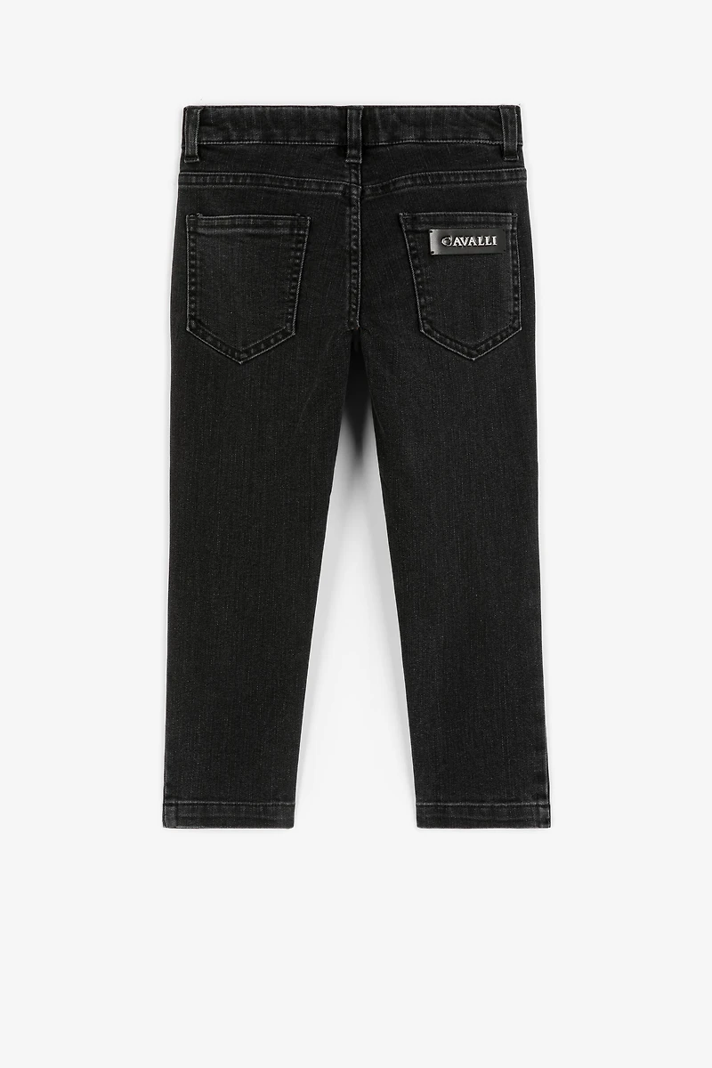 Logo-patch straight-leg jeans