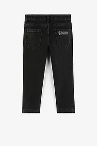 Logo-patch straight-leg jeans