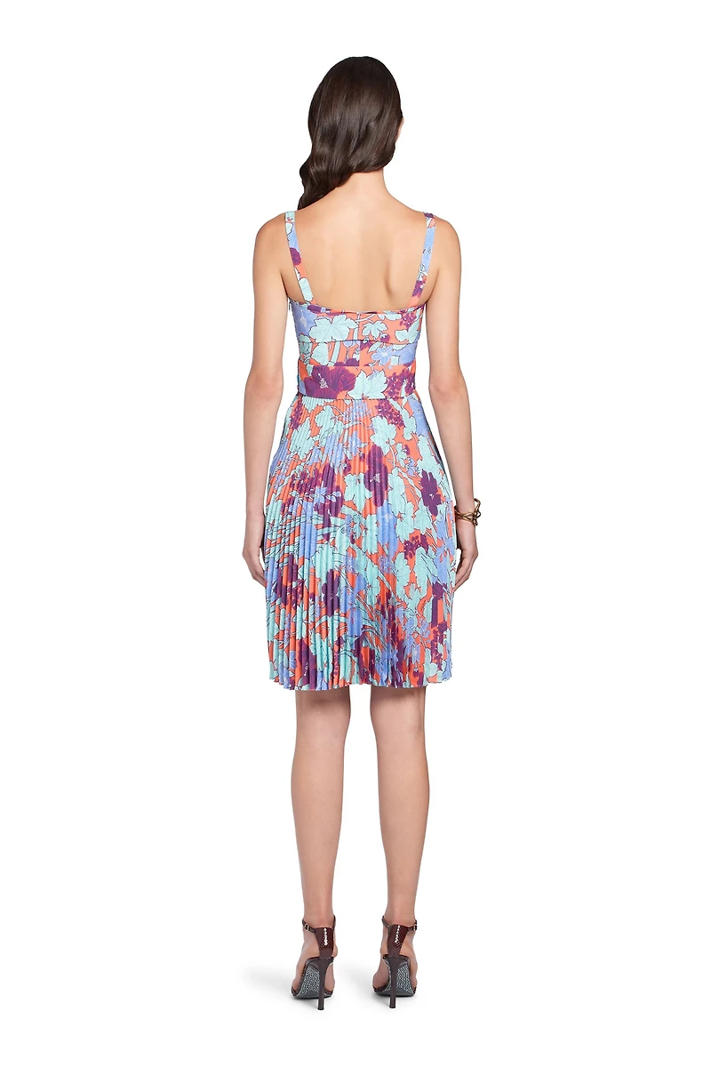 Summer Garden silk pleated dress