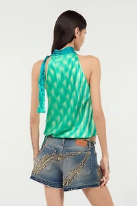 Silk Optical Glass-Print Top