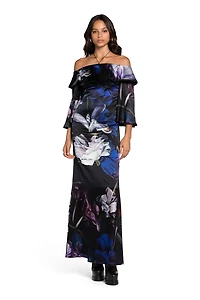 Floral-Print Ruffled Maxi Dress