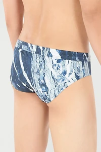 Marble-Print Swim Briefs