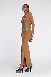 Knit top with cut-out