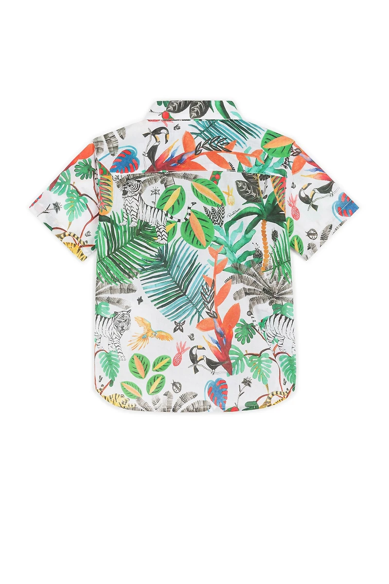 Tropical-Print Cotton Shirt