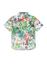 Tropical-Print Cotton Shirt