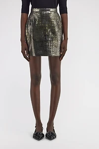 Leather skirt Croco print