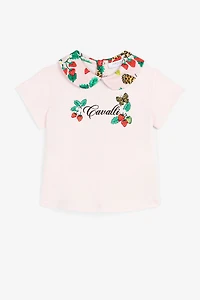 Butterfly And Strawberry-Embroidered Top