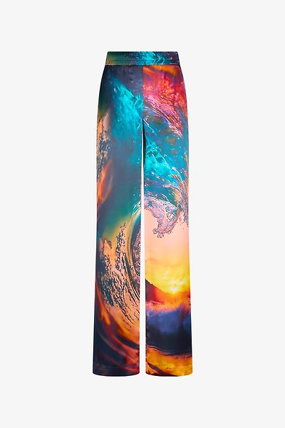 Itaca Print Silk Trousers