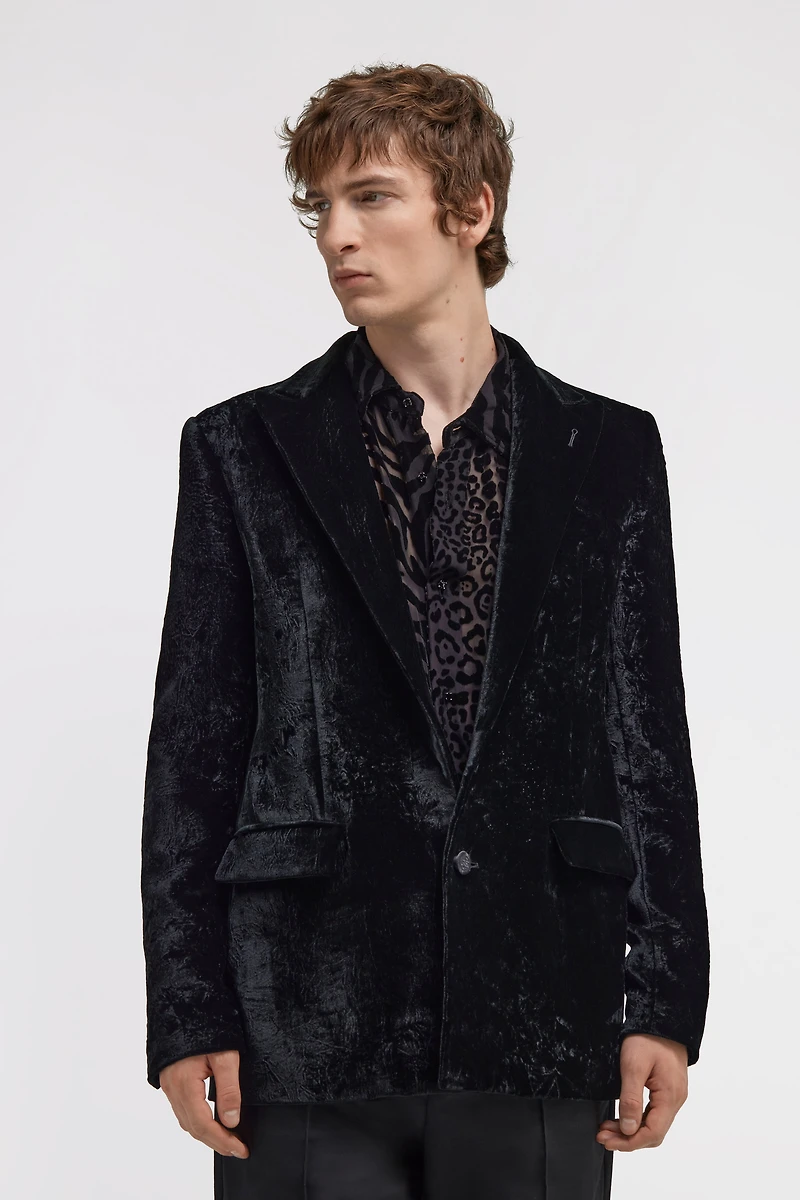 Blazer with Broccato Print