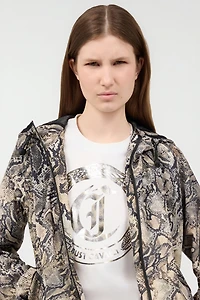 Hooded Jacket With Python Print