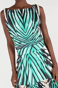 Ray Of Sea Print Midi Dress